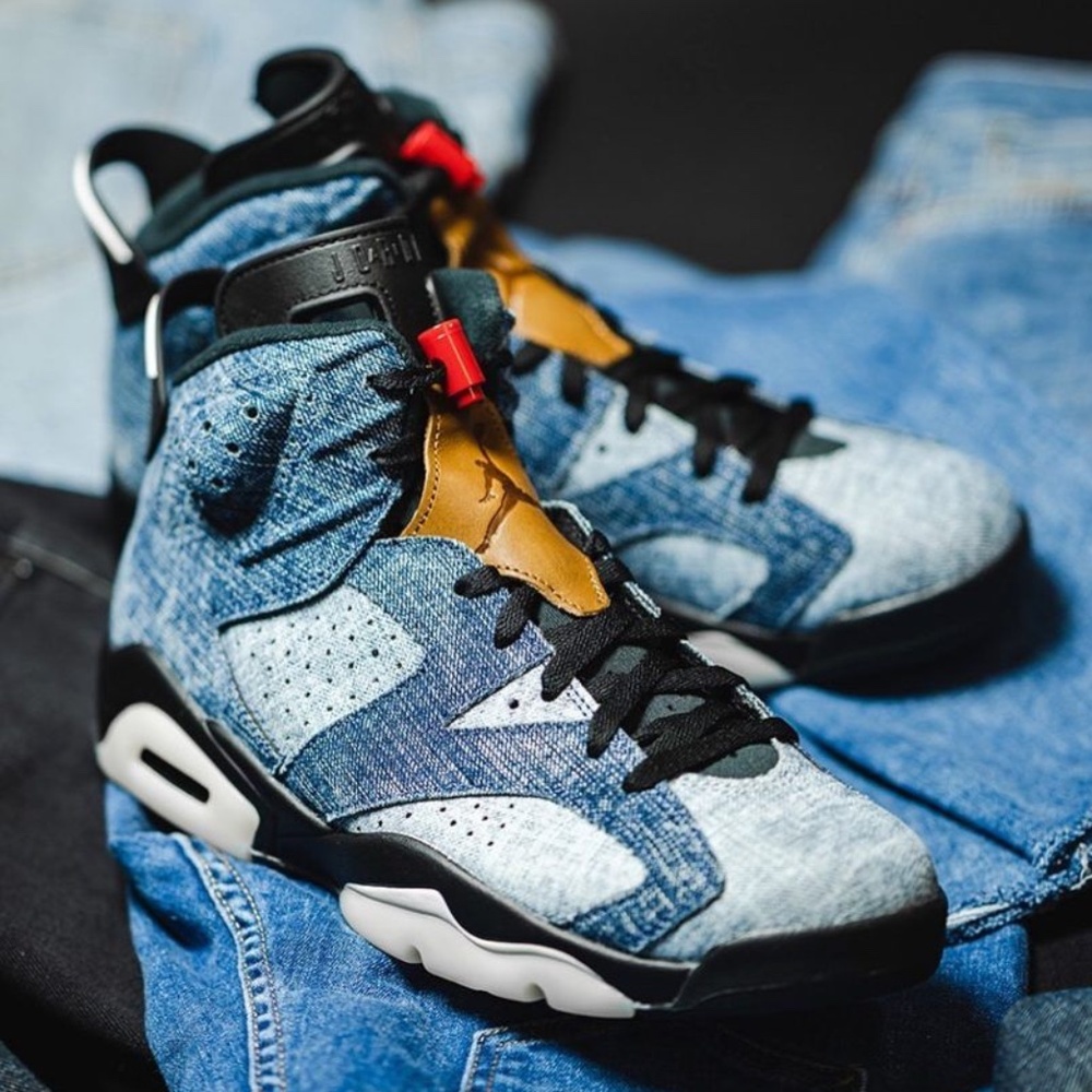 2019 Nike Air Jordan Retro 6 Washed Denim Sz 10.5 Men’s CT5350-401
